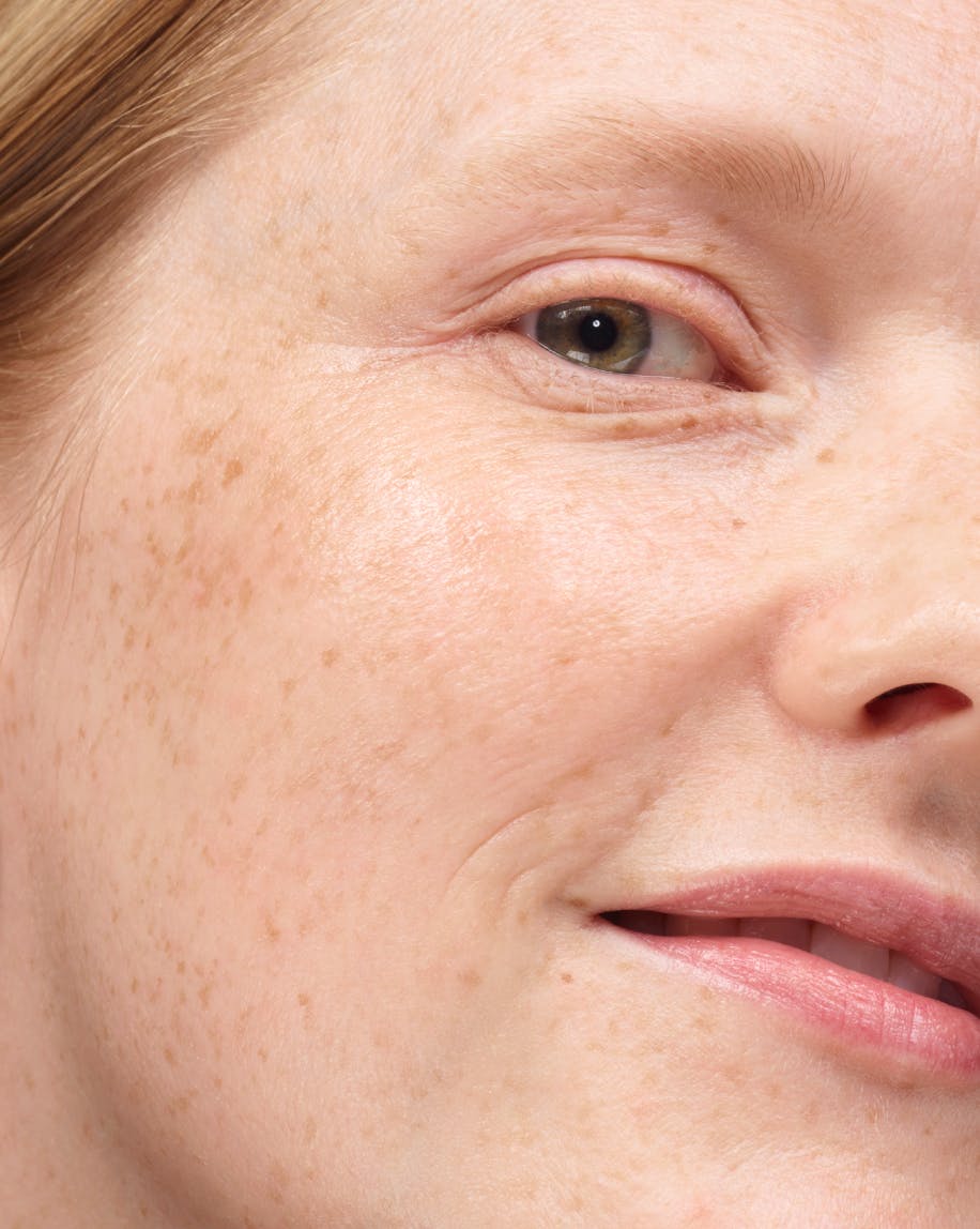 Product texture shown on a face