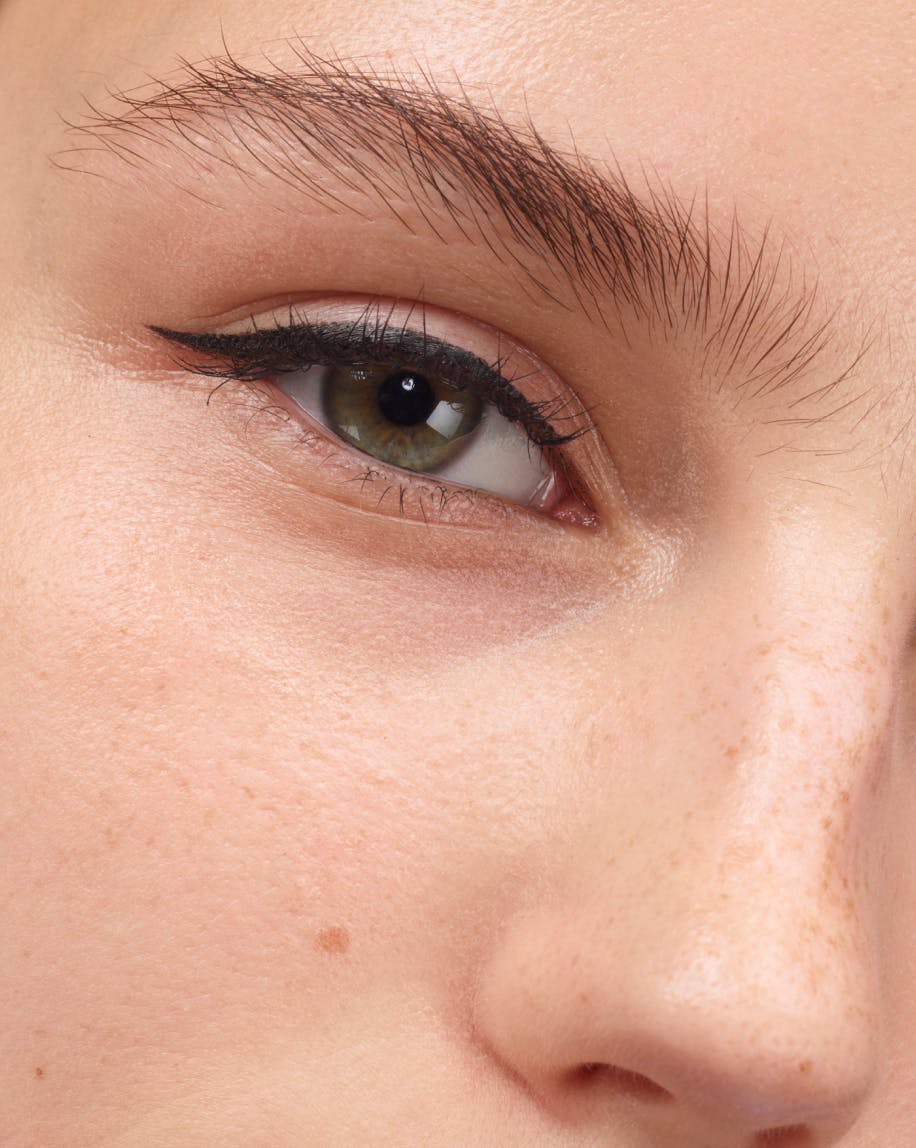 model wears pro tip eyeliner